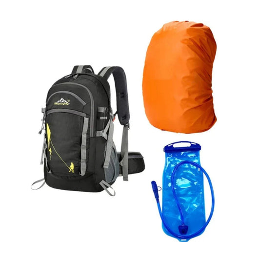CarryQuest® - Rugzak - Waterzak - Wandel rugzak - Regenhoes - 35L - 2L - Waterzak Wandelen - Zwart