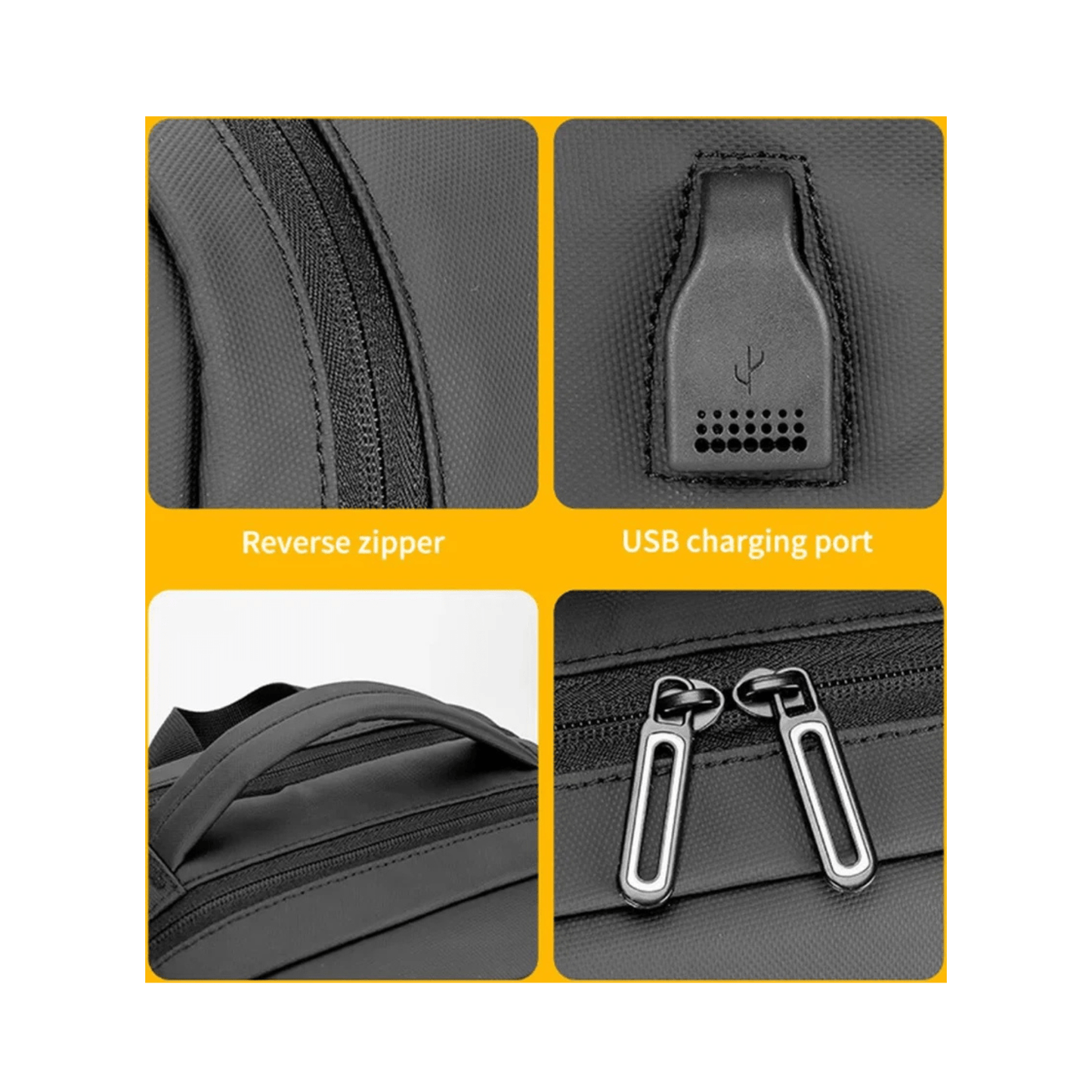 CarryQuest® - Schoolrugzak - Schooltas - School Rugzak - Meerdere Vakken - ZwartCarryQuestsimple