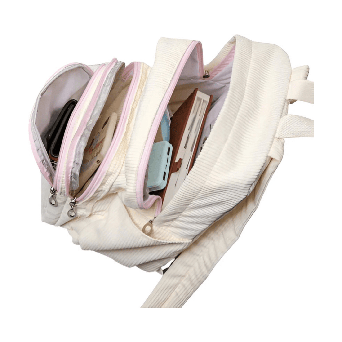 CarryQuest® - Schooltas - Corduroy Backpack - Niet waterbestendig - BeigeCarryQuestsimple