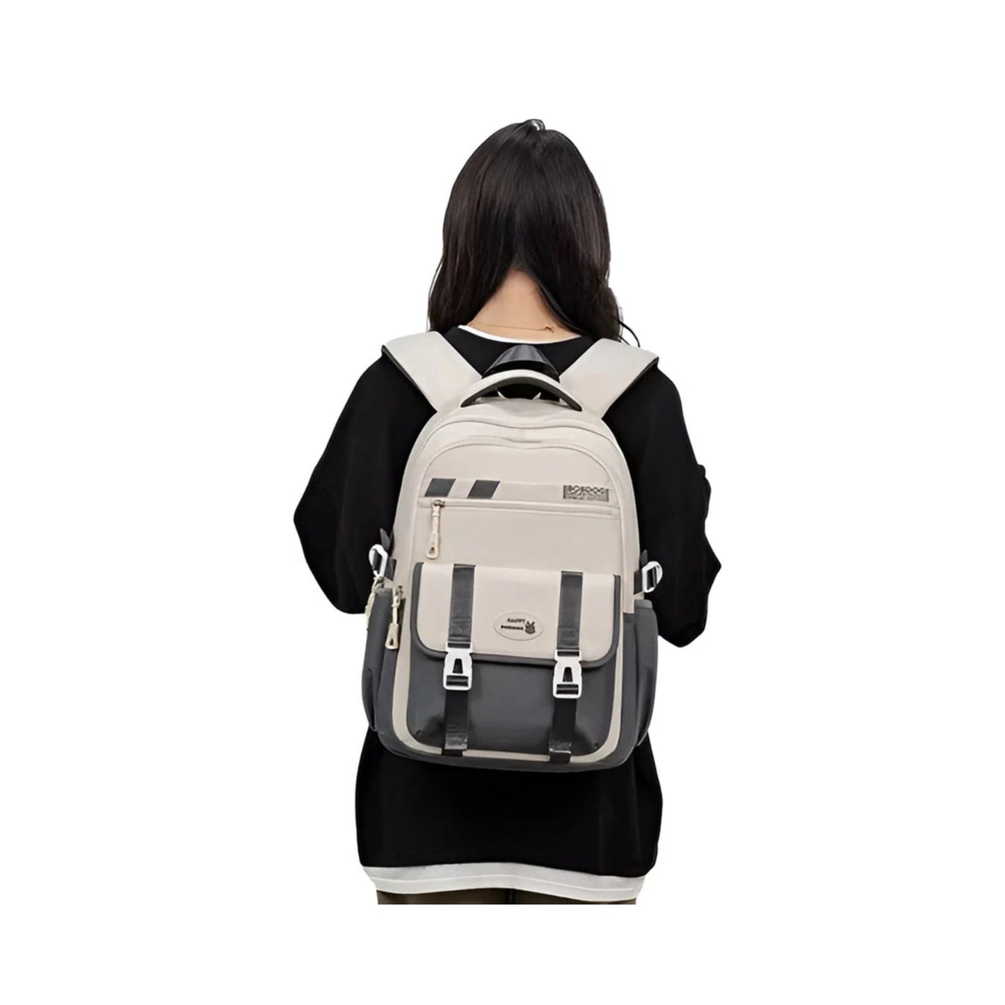 CarryQuest® - Schooltas - Oxford Stof - Basisschool Rugzak - 14 Inch Laptop - Zwart