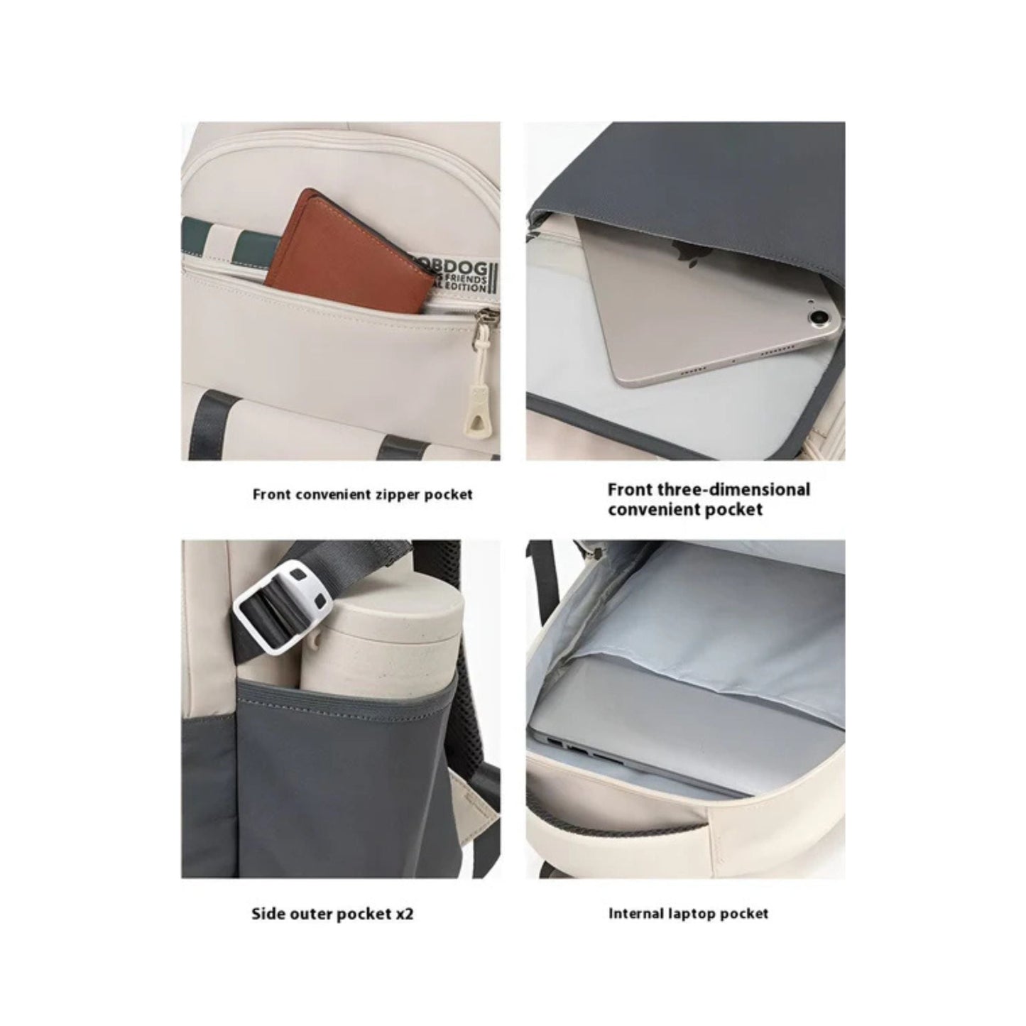 CarryQuest® - Schooltas - Oxford Stof - Basisschool Rugzak - 14 Inch Laptop - Zwart