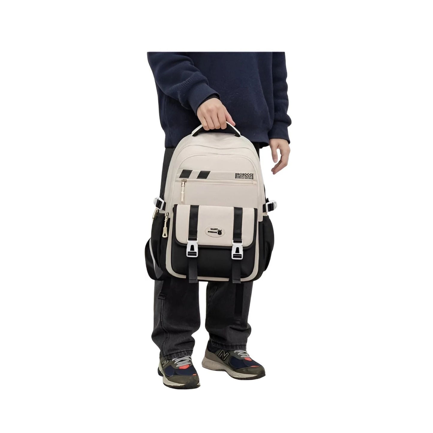 CarryQuest® - Schooltas - Oxford Stof - Basisschool Rugzak - 14 Inch Laptop - Zwart