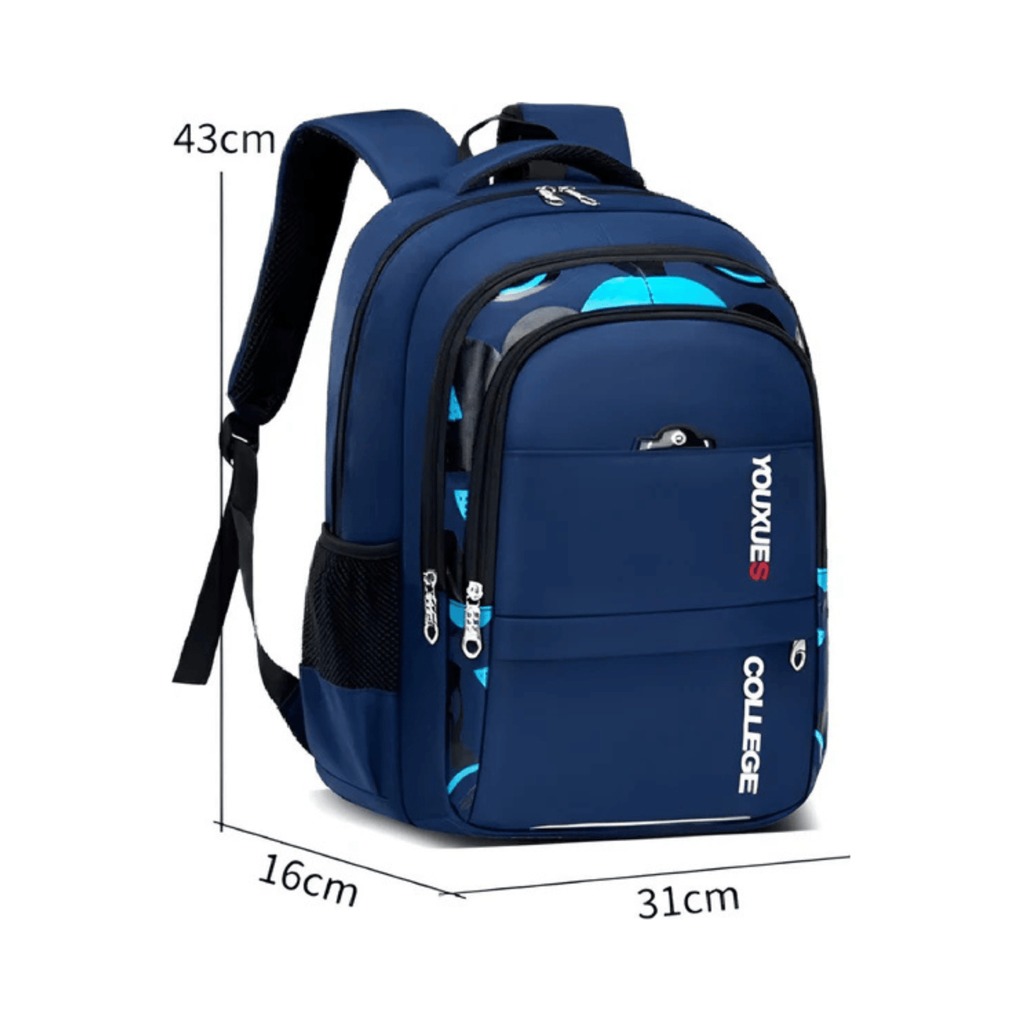 CarryQuest® - Schooltas - Waterdicht - Blauw - Oxford - Ruim - Verstelbare Riem - Kinderen Schooltassen - BlauwCarryQuestsimple