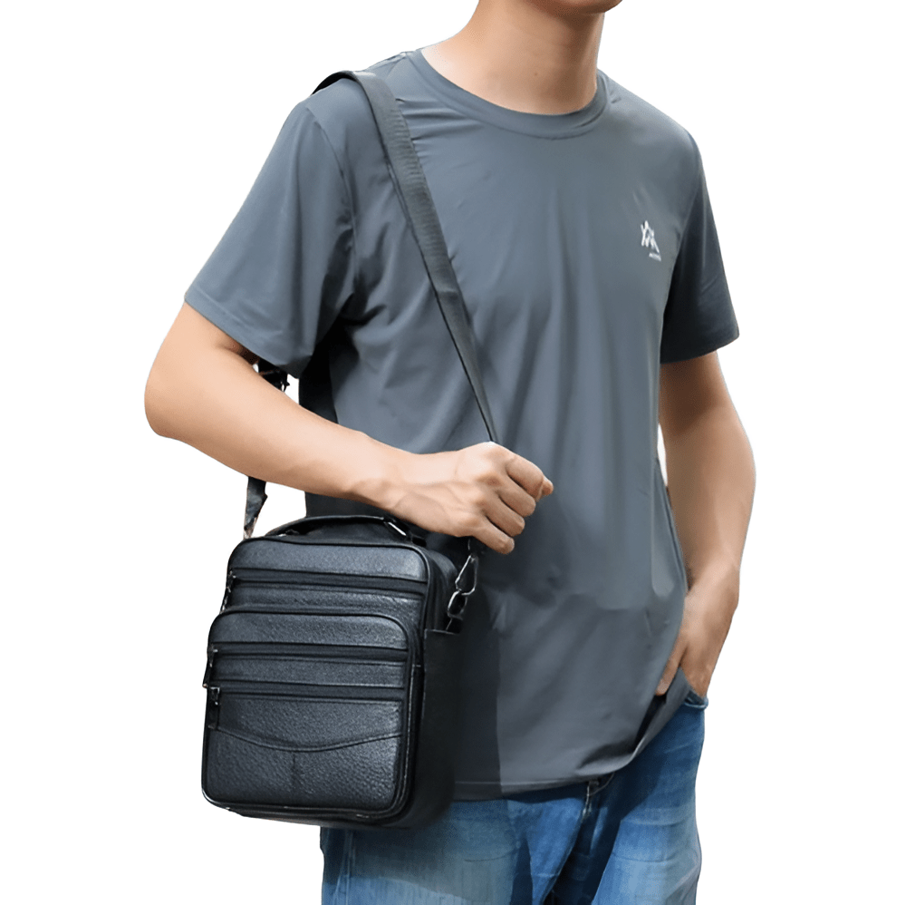 Carryquest® - Schoudertas Heren - Echt Leder - Crossbody Tas - 3 kleurenCarryQuestSchoudertas Heren
