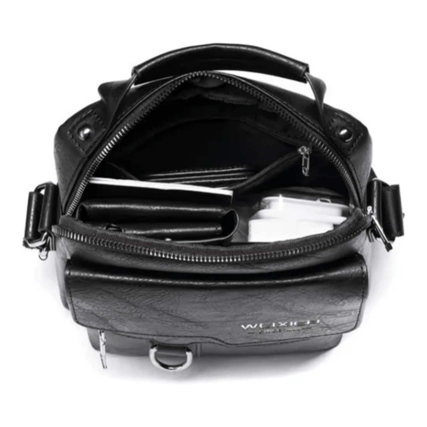 CarryQuest® - Schoudertas - Heren - PU - Leer - Stijlvol - Reizen - Donker Bruin