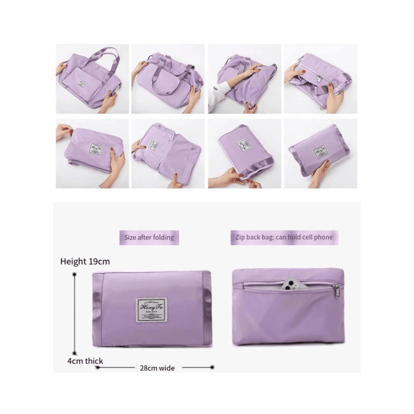 CarryQuest® - Sporttas en schoudertas - Ruime weekendtas van hoogwaardig materiaal - Paars