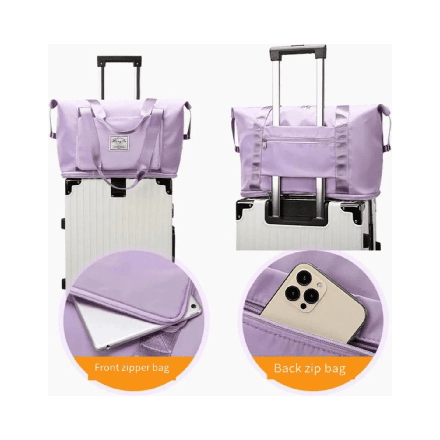 CarryQuest® - Sporttas en schoudertas - Ruime weekendtas van hoogwaardig materiaal - Paars
