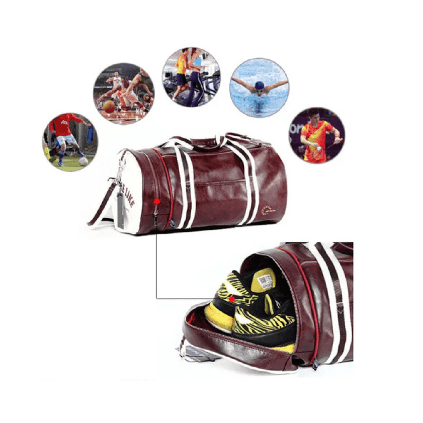 CarryQuest® - Sporttas - Fitness - Gym - Training - Schoenen - Waterdicht - RoodCarryQuestsimple