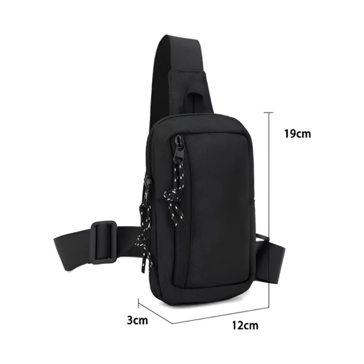 CarryQuest® - Sporttas Mannen Vrouwen - Kruis Schouder Eenvoudige Tas - ZwartCarryQuestsimple