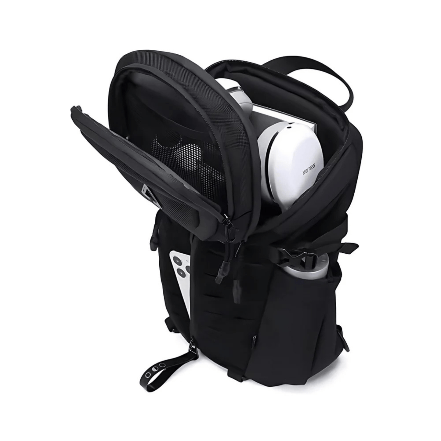 CarryQuest® - Stijlvolle Reisrugzak met Externe USB - PU - leer - Unisex - Casual Design - Zwart