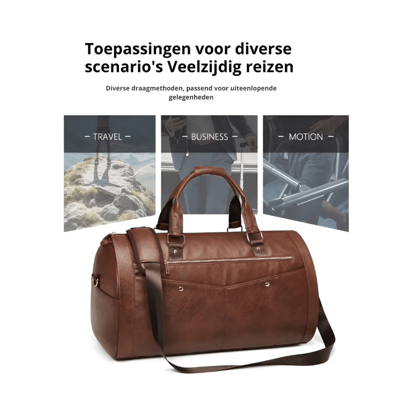 CarryQuest® - Suite Bag - PU Leder - Duffel Bag - Weekendtassen - BruinCarryQuestsimple