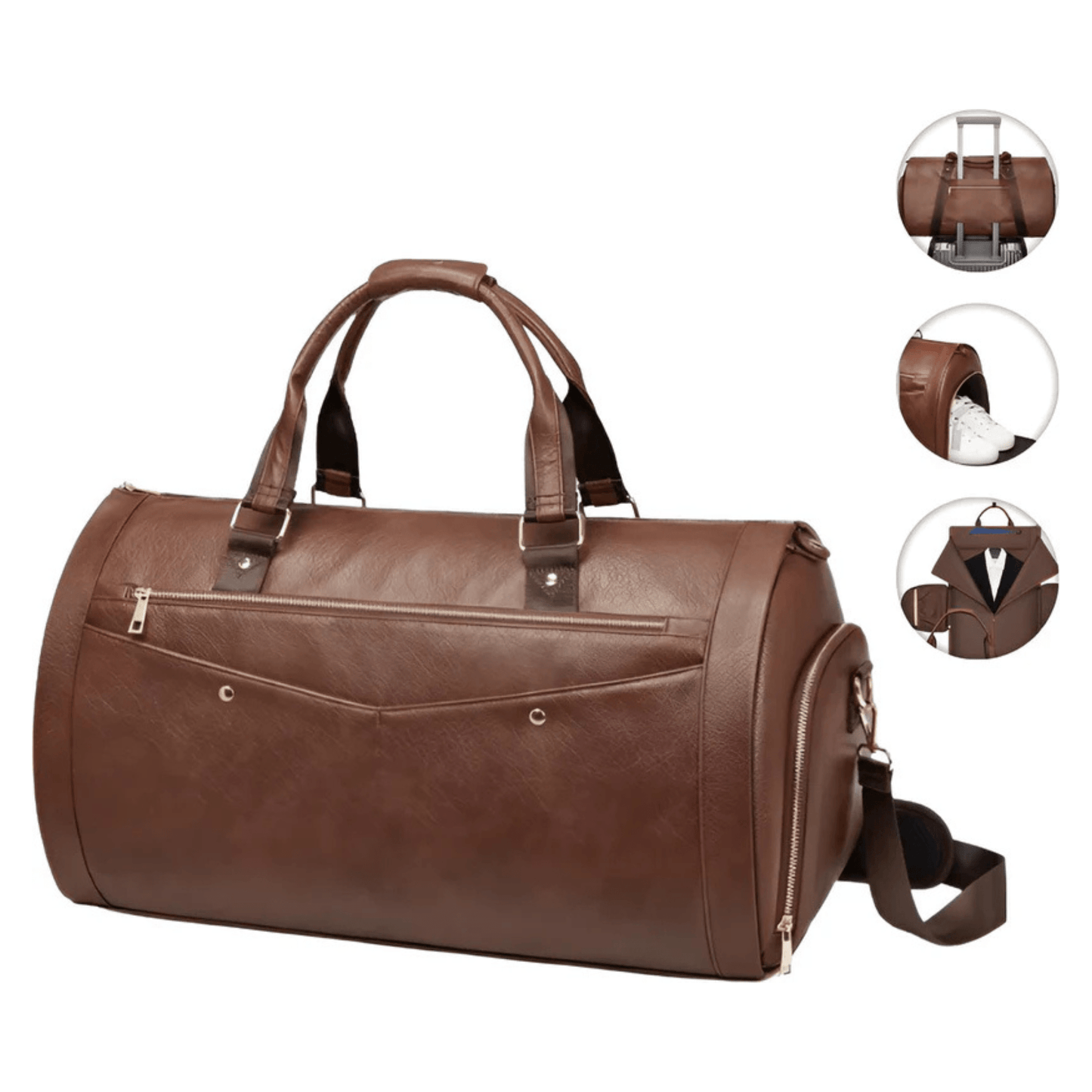 CarryQuest® - Suite Bag - PU Leder - Duffel Bag - Weekendtassen - BruinCarryQuestsimple