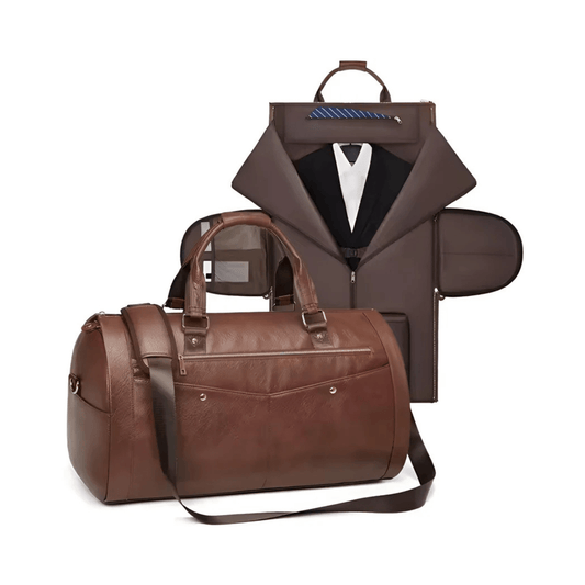 CarryQuest® - Suite Bag - PU Leder - Duffel Bag - Weekendtassen - Bruin