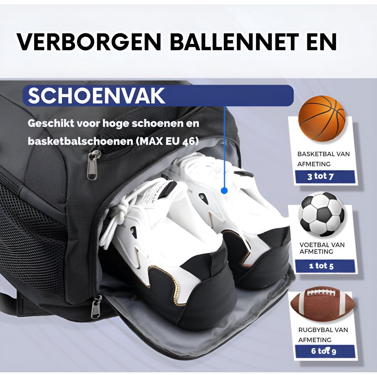 CarryQuest® - Tennisrugzak - Voetbalrugzak - Basketbalrugzak - ZwartCarryQuestsimple