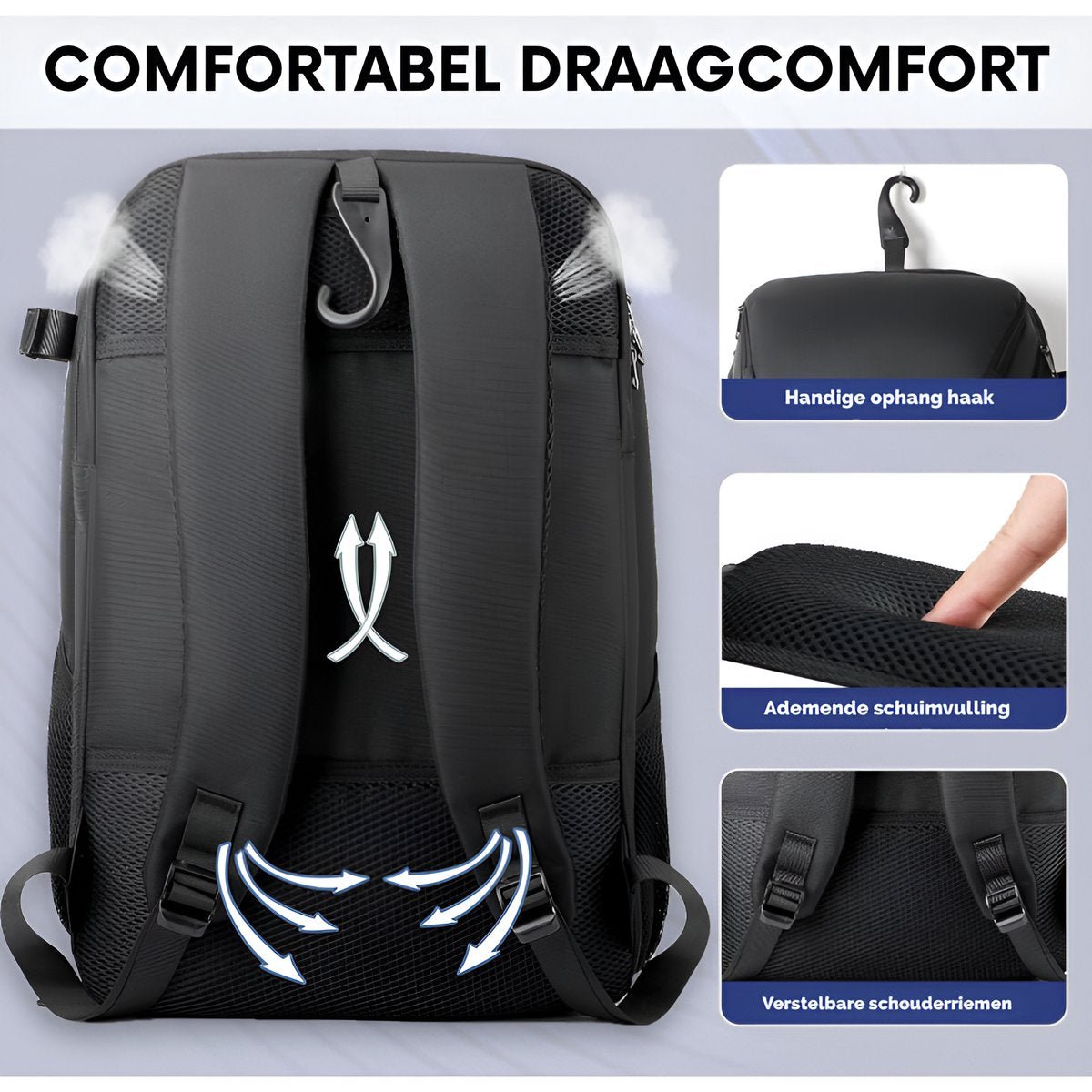 CarryQuest® - Tennisrugzak - Voetbalrugzak - Basketbalrugzak - ZwartCarryQuestsimple