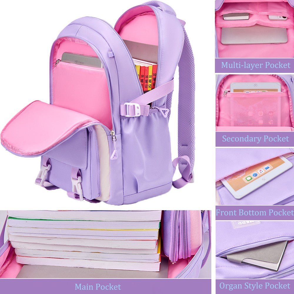 CarryQuest® Trendy Laptoprugzak - Simpele Print - Perfect voor Tienermeisjes - 30x15x45 cmCarryQuestSchool RugzakDone