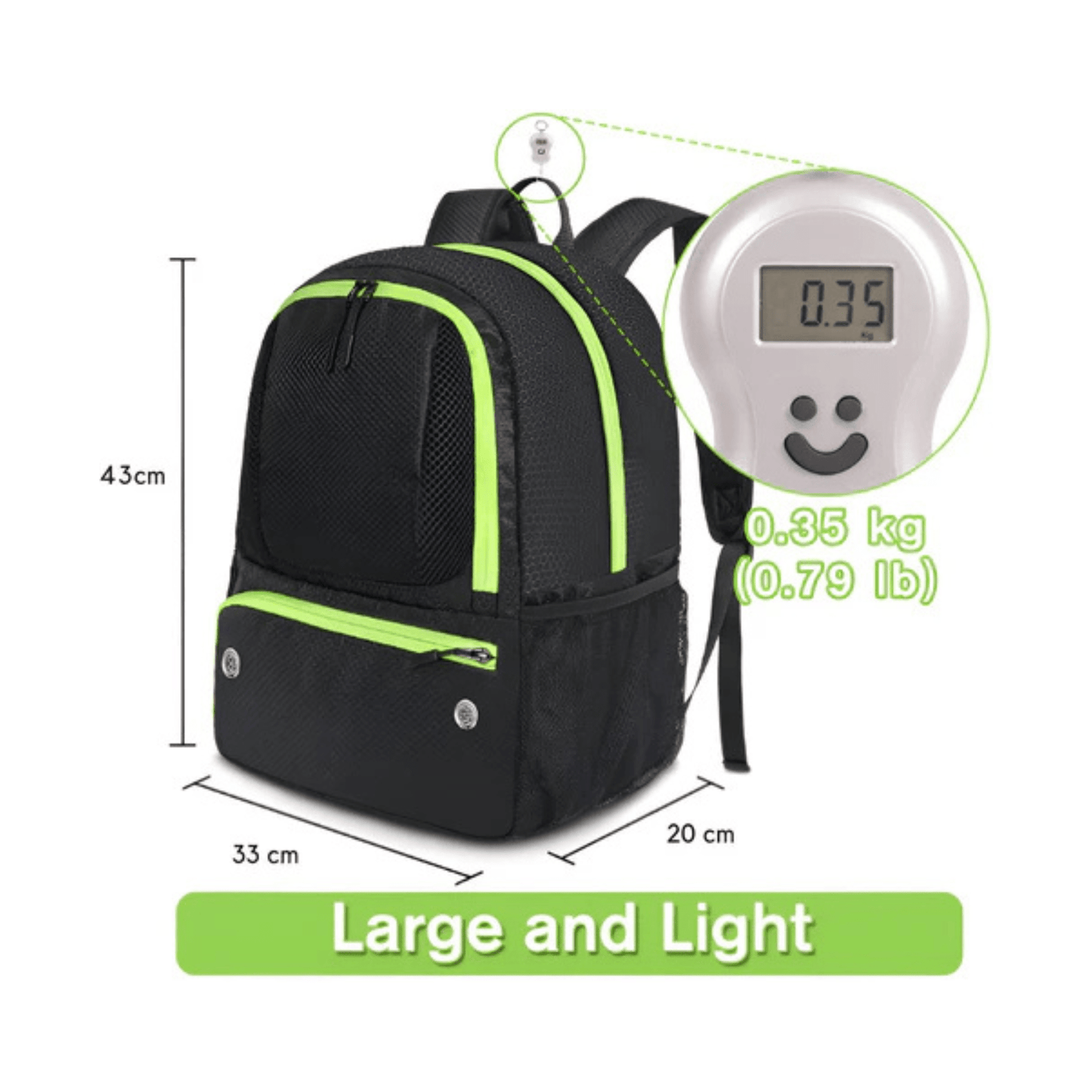 CarryQuest® - Ultieme Voetbaltas - Basketbalrugzak - Waterdicht - GroenCarryQuestsimple