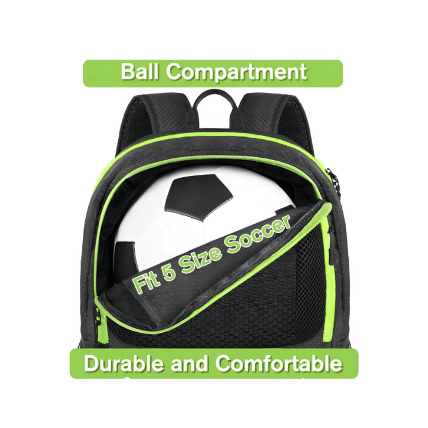 CarryQuest® - Ultieme Voetbaltas - Basketbalrugzak - Waterdicht - GroenCarryQuestsimple