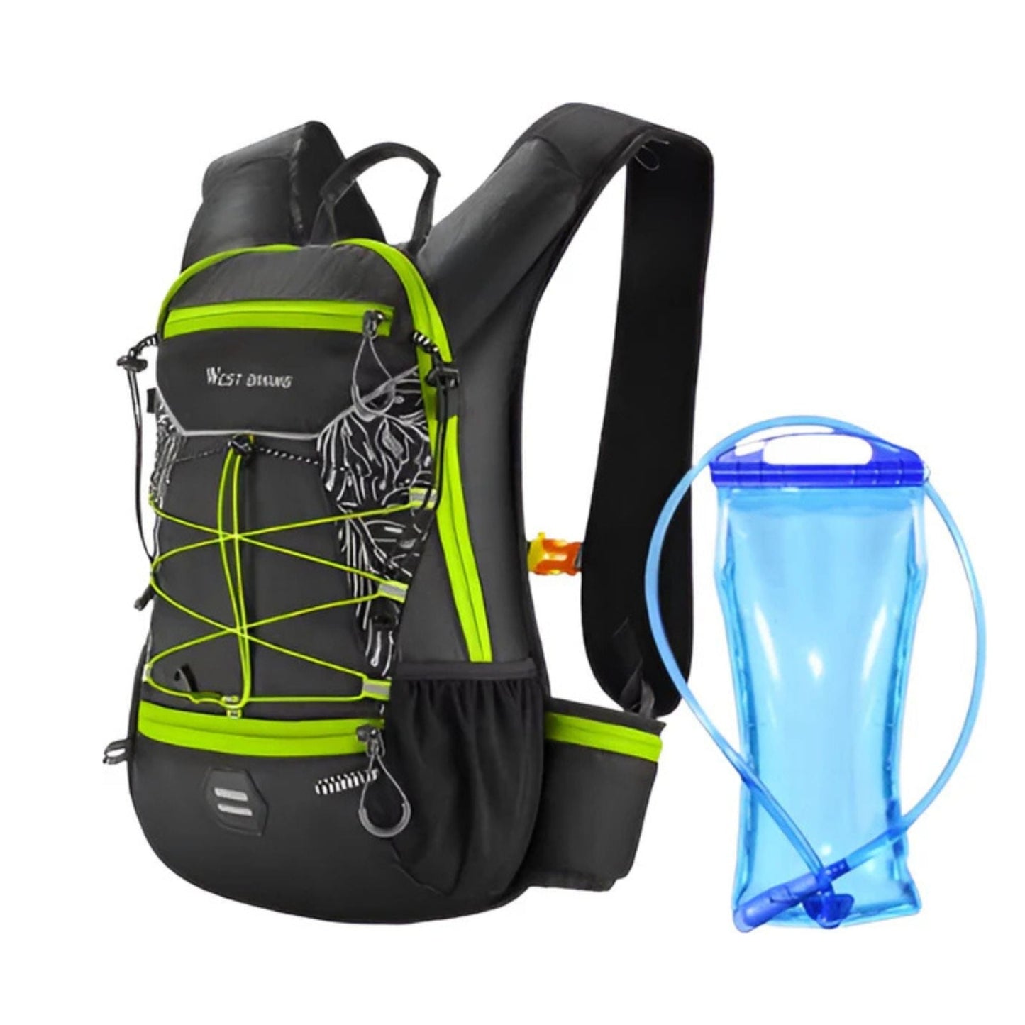 CarryQuest® - Ultralicht 16L Backpack - 2L PEVA Water Bag - Waterbestendig - Wandelrugzak - GroenCarryQuestsimple