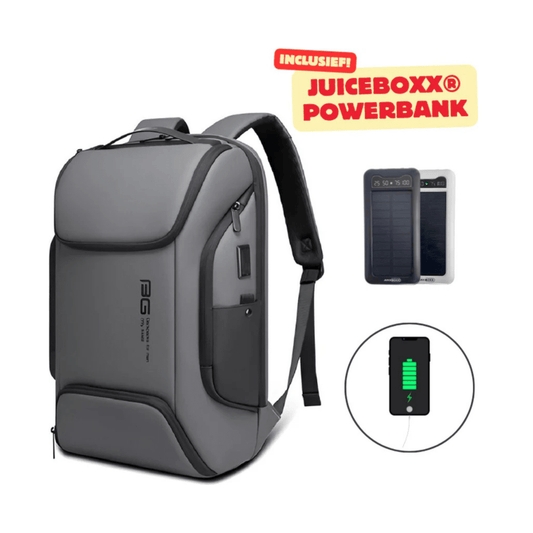 CarryQuest® - USB Laptoprugzak - Waterdicht - Grote Capaciteit - USB Oplaadfunctie - Grijs