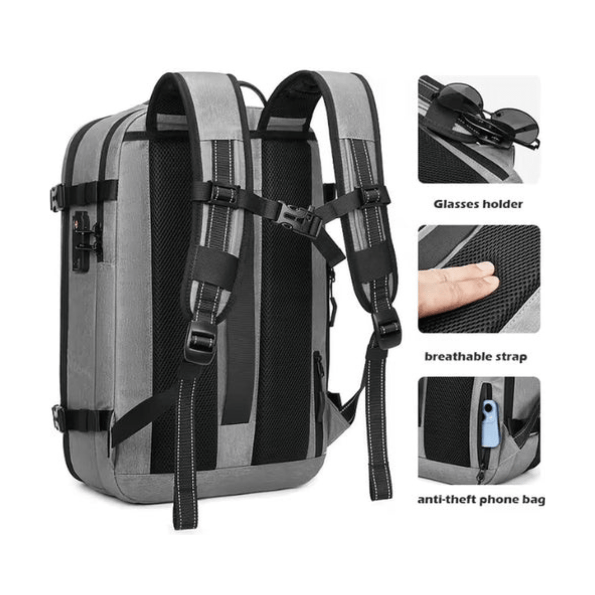 CarryQuest® - Vacuum Rugzak Pro1 - Inclusief Pomp - Donker Grijs