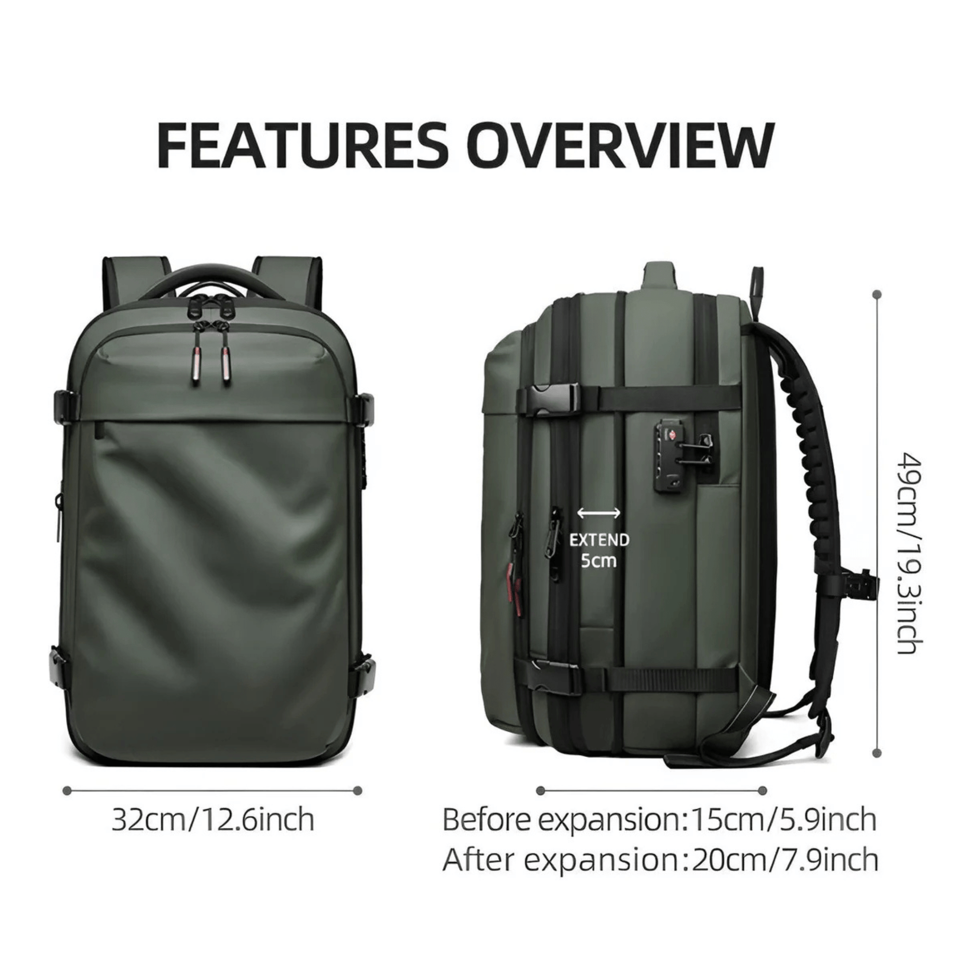 CarryQuest® - Vacuum Rugzak Pro1 - Inclusief Pomp - Groen