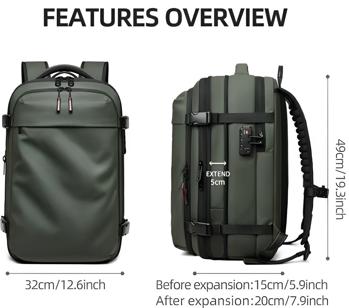 CarryQuest® - Vacuum Rugzak Pro2 - Inclusief Pomp - Groen