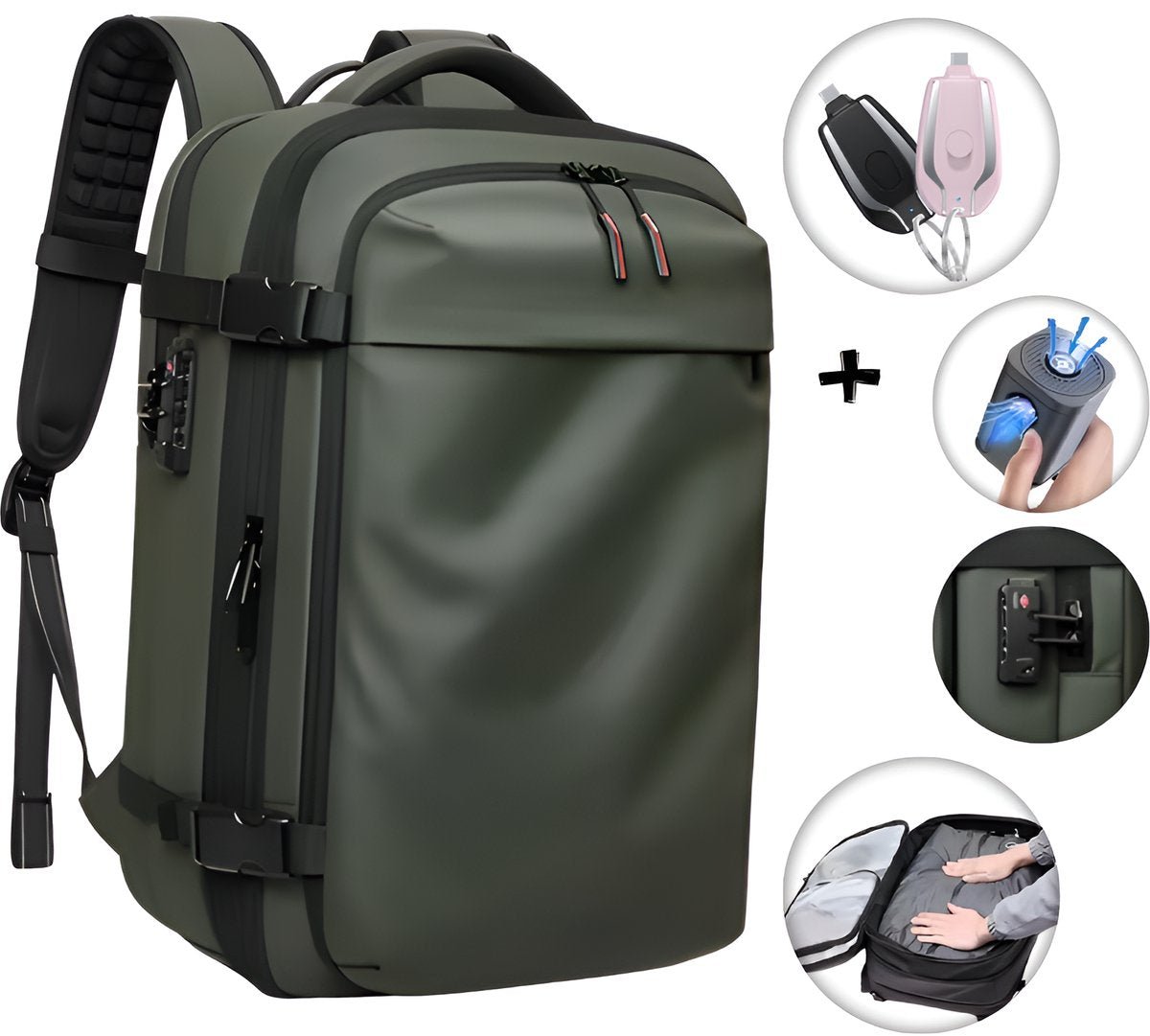 CarryQuest® - Vacuum Rugzak Pro2 - Inclusief Pomp - Groen