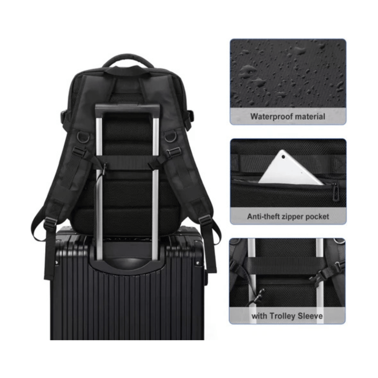 CarryQuest® - Veelzijdige en stijlvolle unisex reis - /weekendtas rugzak - USB - uitgang - 17 inch laptopvak - GrijsCarryQuestsimple