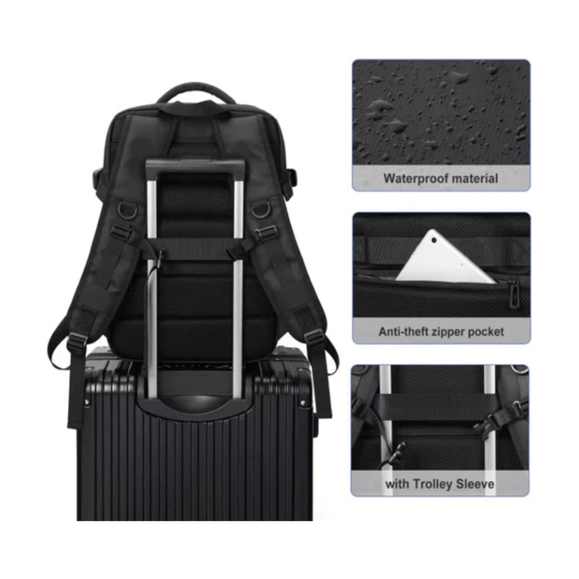 CarryQuest® - Veelzijdige en stijlvolle unisex reis - /weekendtas rugzak - USB - uitgang - 17 inch laptopvak - Grijs