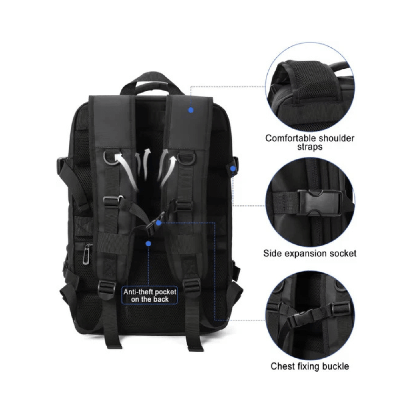 CarryQuest® - Veelzijdige en stijlvolle unisex reis - /weekendtas rugzak - USB - uitgang - 17 inch laptopvak - GrijsCarryQuestsimple