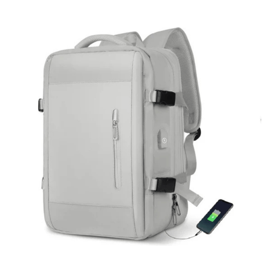 CarryQuest® - Veelzijdige en stijlvolle unisex reis - /weekendtas rugzak - USB - uitgang - 17 inch laptopvak - Grijs