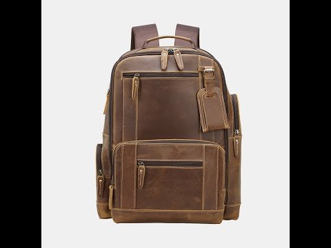 CarryQuest® Vintage Leer Backpack - 20 - 35 Liter - Laptop 15,6" - Rijk Bruin/Donkerbruin - Waterafstotend - USB OplaadpoortCarryQuest®simpleNiet Klaar