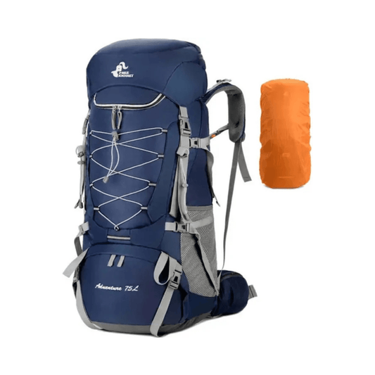 CarryQuest® - wandelrugzak - 75L Camping - Hiking Rugzak – Waterbestendig - Lichtgewicht - Blauw