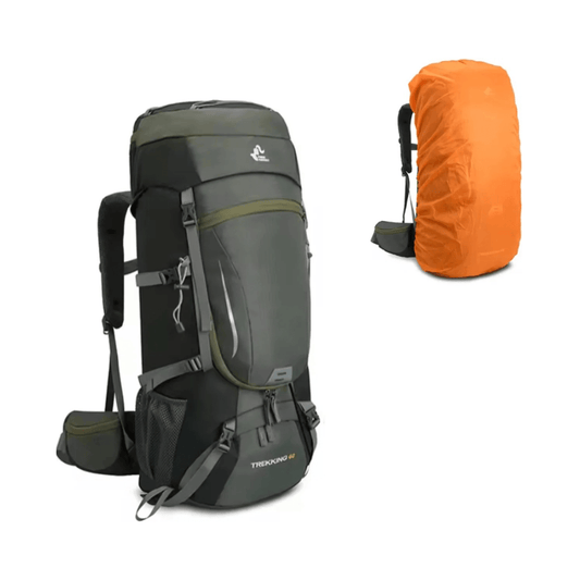 CarryQuest® - Wandelrugzak - Rugzakken - 60L - Waterdicht - Outdoor - Wandelen - Grijs