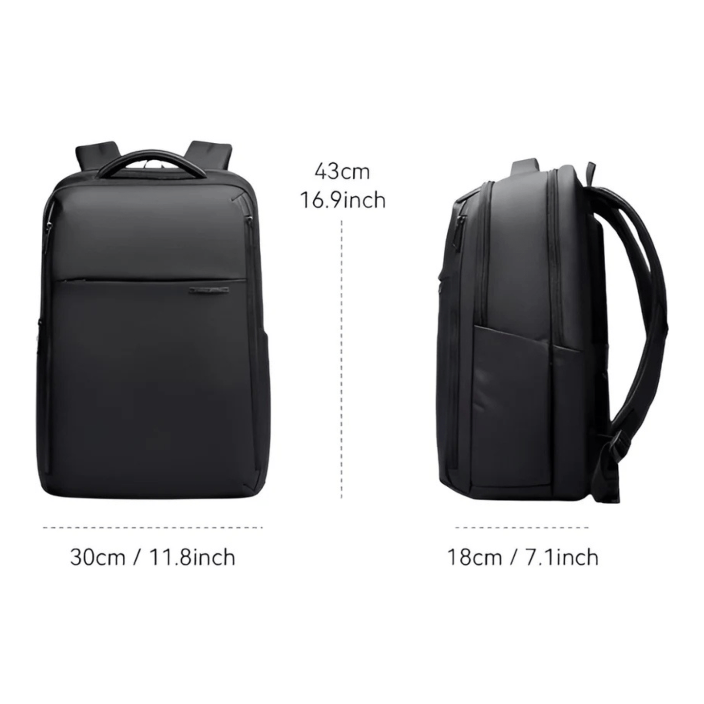 CarryQuest® - Waterafstotend + Laptopvak 15,6" - Schoolrugzak - Boekentassen - Zwart