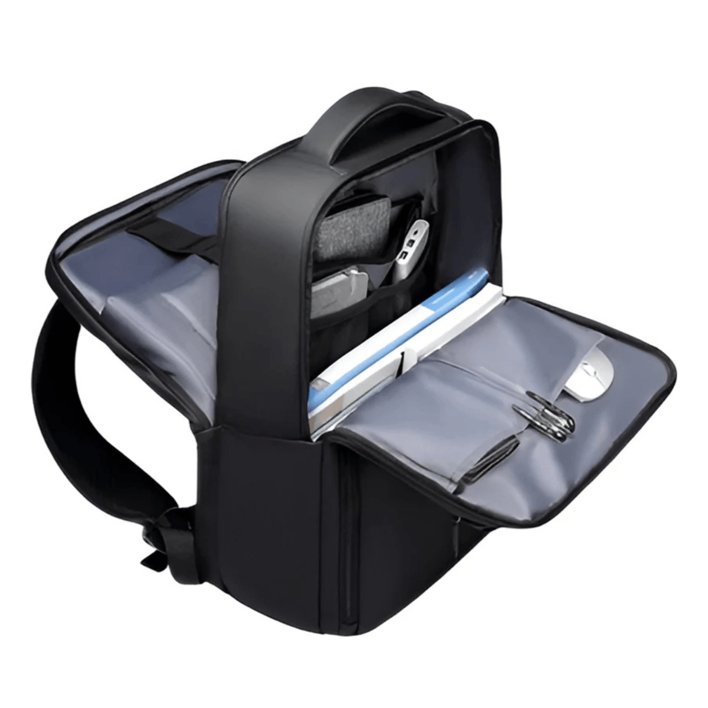 CarryQuest® - Waterafstotend + Laptopvak 15,6" - Schoolrugzak - Boekentassen - Zwart