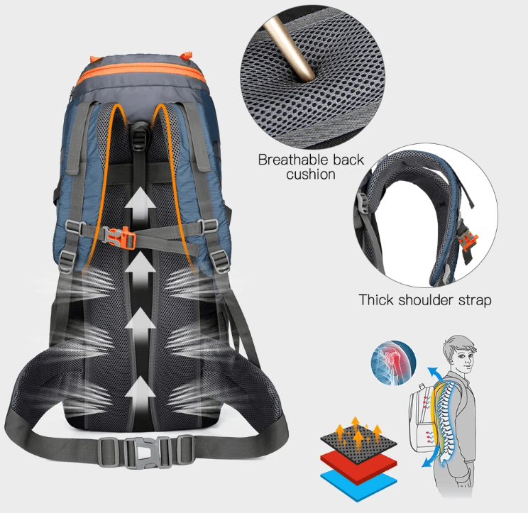 CarryQuest® - Waterbestendige 65L Rugzak - Ademend & DuurzaamCarryQuestWandel Rugzak65L