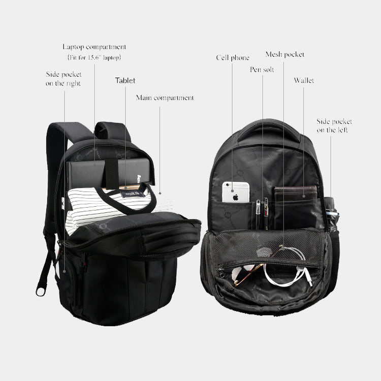 CarryQuest® Waterdichte Antidiefstal Rugzak – 15L – Ergonomisch en USB OplaadpoortCarryQuest®Laptop Rugzak03