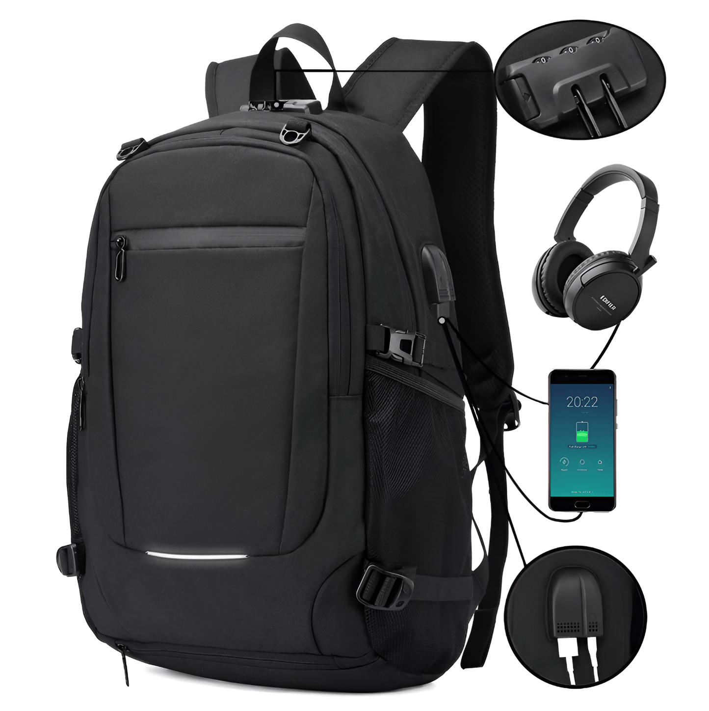 CarryQuest® - Waterdichte Nylon Rugzak - 32L - ZwartCarryQuestWandel RugzakSporttas