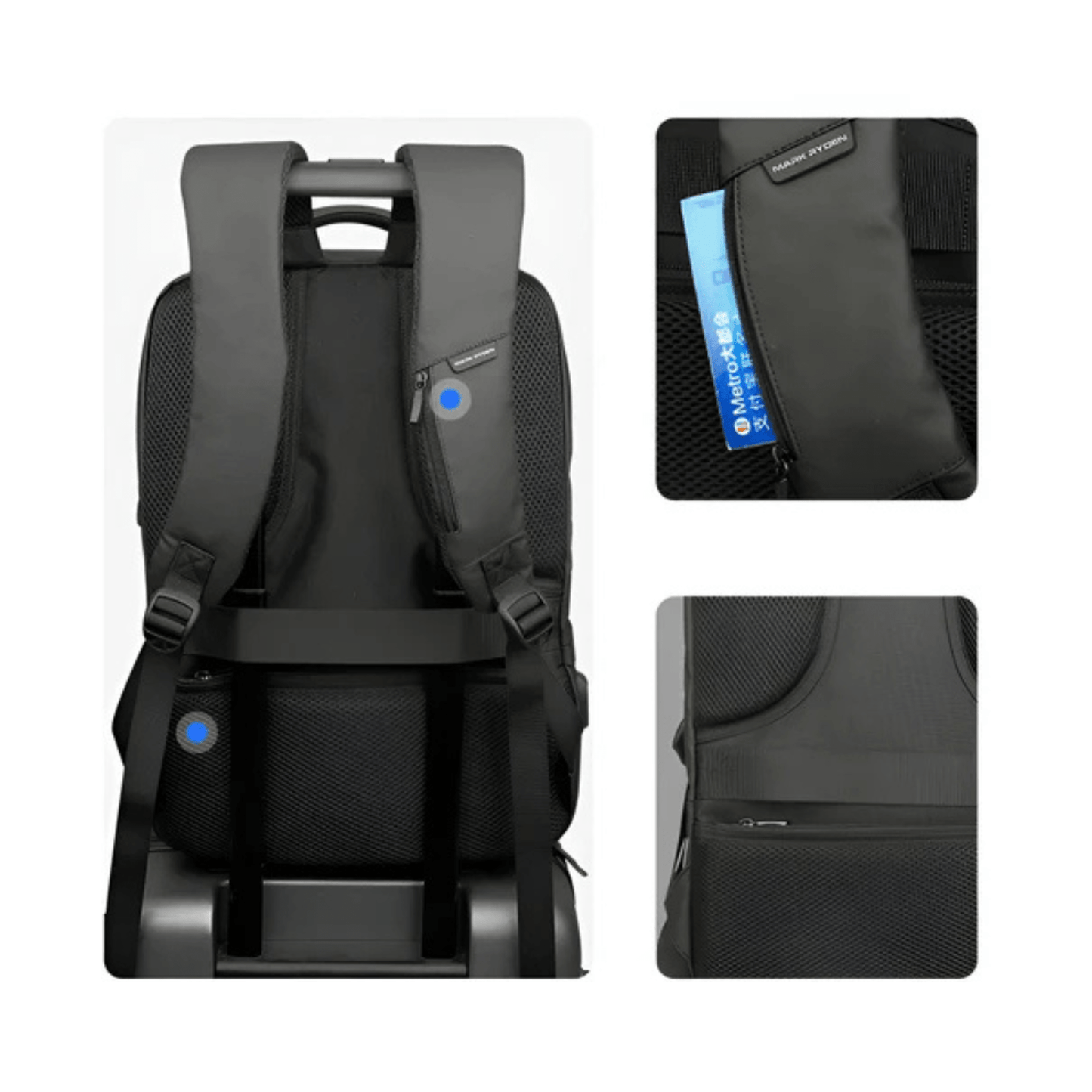 CarryQuest® - Waterdichte Rugzak 15,6" - Grote Capaciteit - Laptop Rugzak - Zwart
