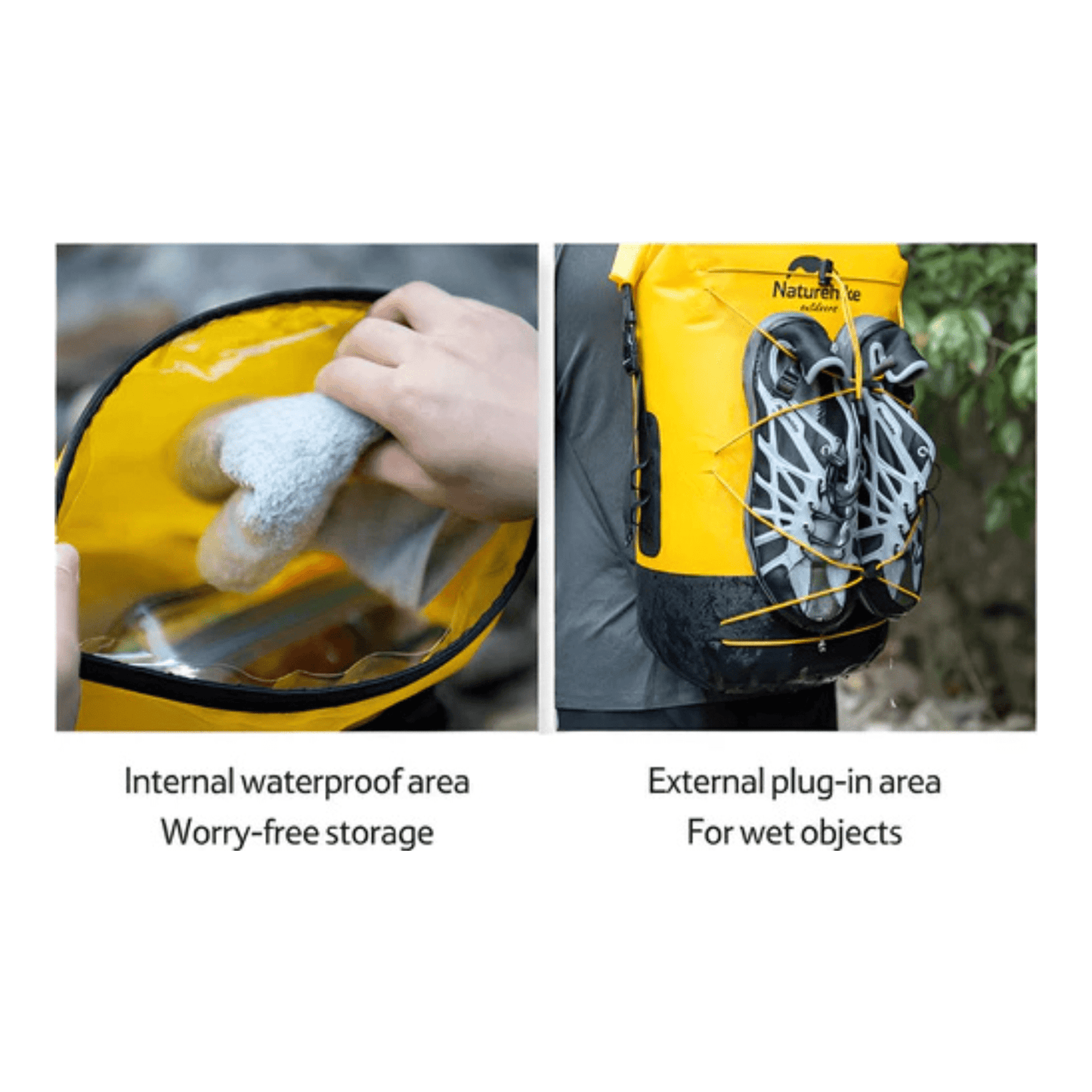CarryQuest® - Waterdichte Rugzak - 20L - Bergbeklimmen - Grote Capaciteit Tactische Droge Tas - Kamperen - Trekkoord - Lichtgewicht - 420D Nylon - TPU Coating - Geel - Backpack...CarryQuestsimple