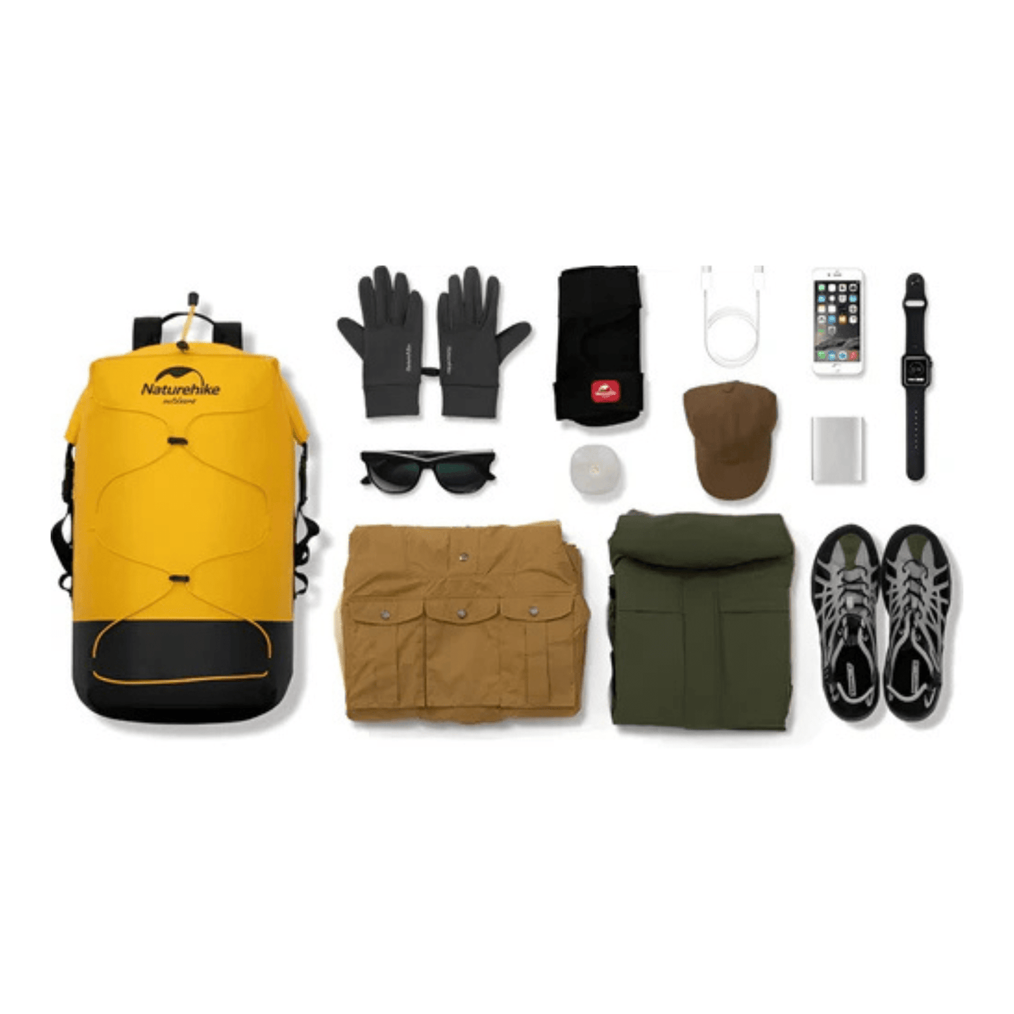 CarryQuest® - Waterdichte Rugzak - 20L - Bergbeklimmen - Grote Capaciteit Tactische Droge Tas - Kamperen - Trekkoord - Lichtgewicht - 420D Nylon - TPU Coating - Geel - Backpack...CarryQuestsimple