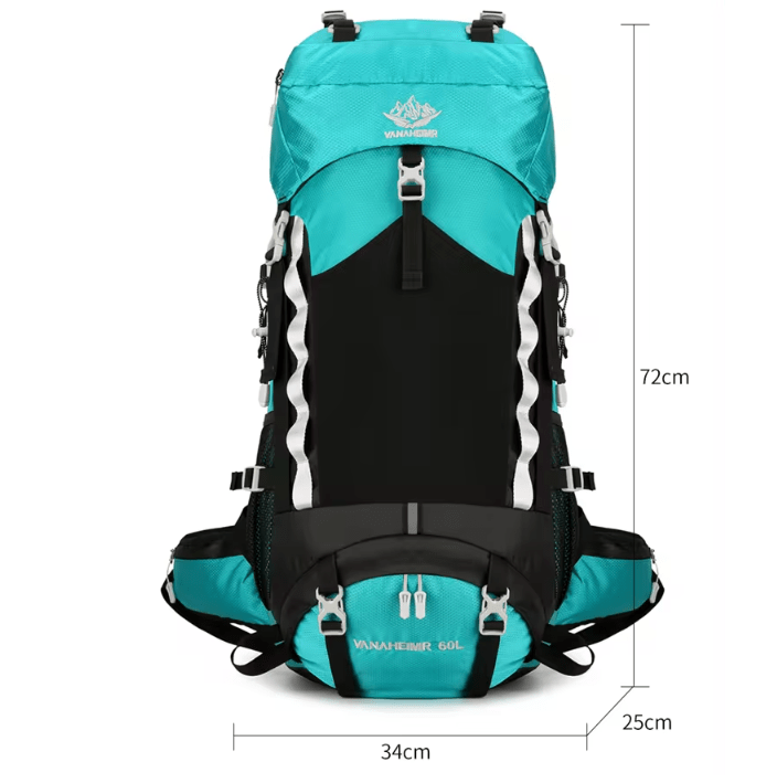 CarryQuest® - Waterdichte Rugzak 60L – Nylon – ZwartCarryQuestWandel Rugzak60L