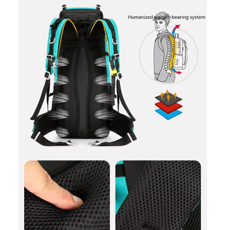 CarryQuest® - Waterdichte Rugzak 60L – Nylon – ZwartCarryQuestWandel Rugzak60L
