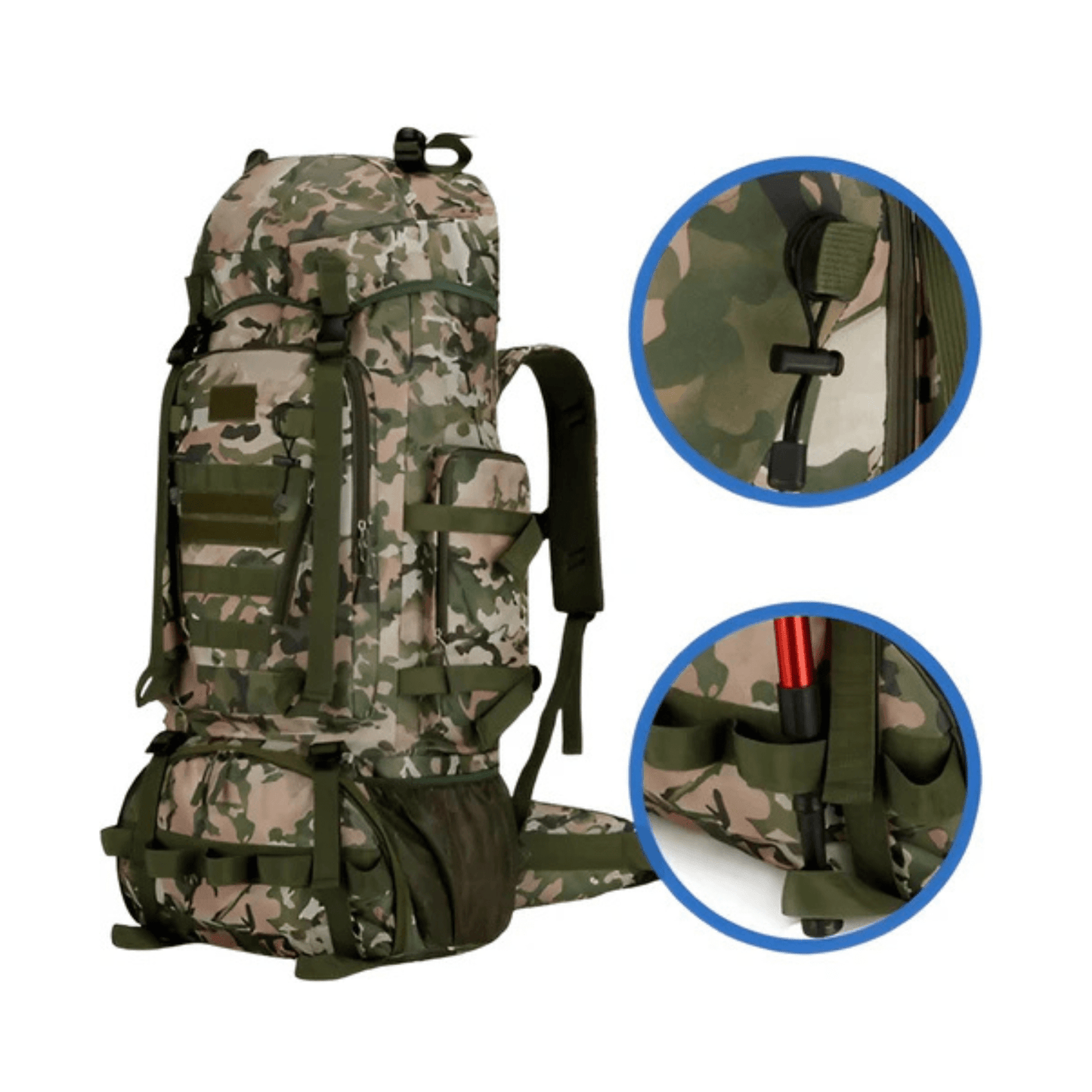 CarryQuest® - Waterdichte - Wandelen - Camping - Rugzak - Heren - 90 Liter - GroenCarryQuestsimple