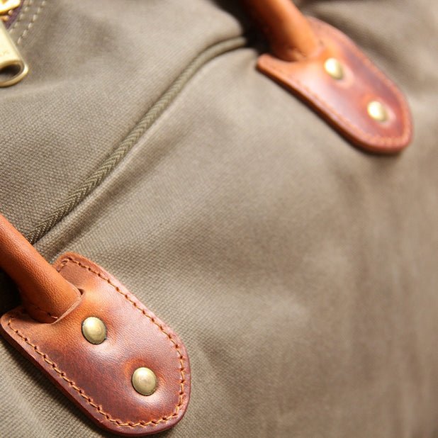 CarryQuest® Waxed Canvas Reistas - 50x30x20cm - Army Groen - Duurzaam & Waterbestendig - WeekendtasCarryQuestReis - /Weekendtas03