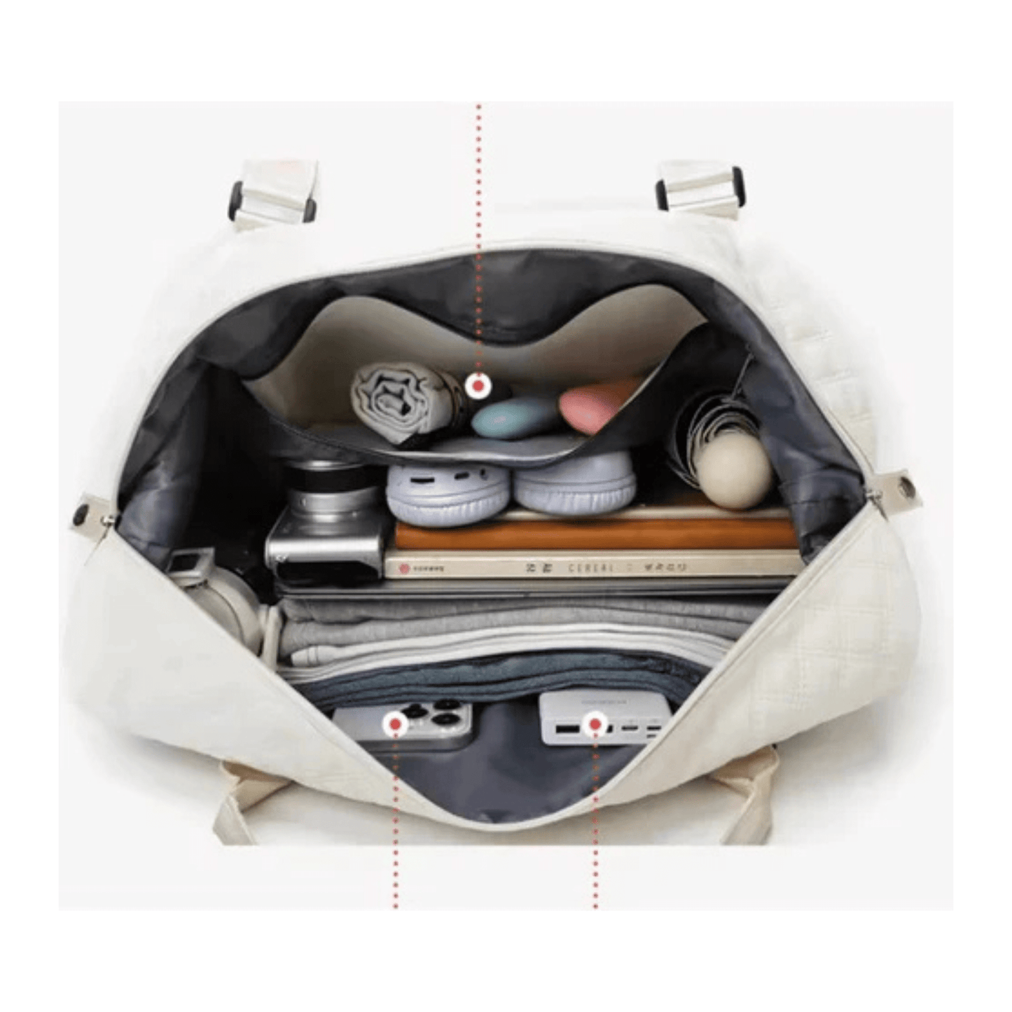 CarryQuest® - Weekender Handbagage - Natte tas - Zacht - Handbagage - WitCarryQuestsimple