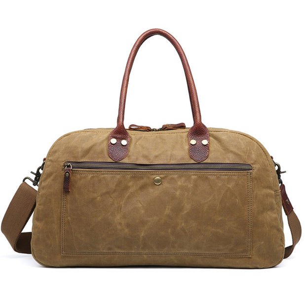 CarryQuest® Weekendtas Canvas - 50x29x12cm - Khaki - Stijlvol & Ruim - Perfect voor ReizenCarryQuestReis - /Weekendtas03