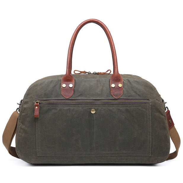 CarryQuest® Weekendtas Canvas - 50x29x12cm - Khaki - Stijlvol & Ruim - Perfect voor ReizenCarryQuestReis - /Weekendtas03